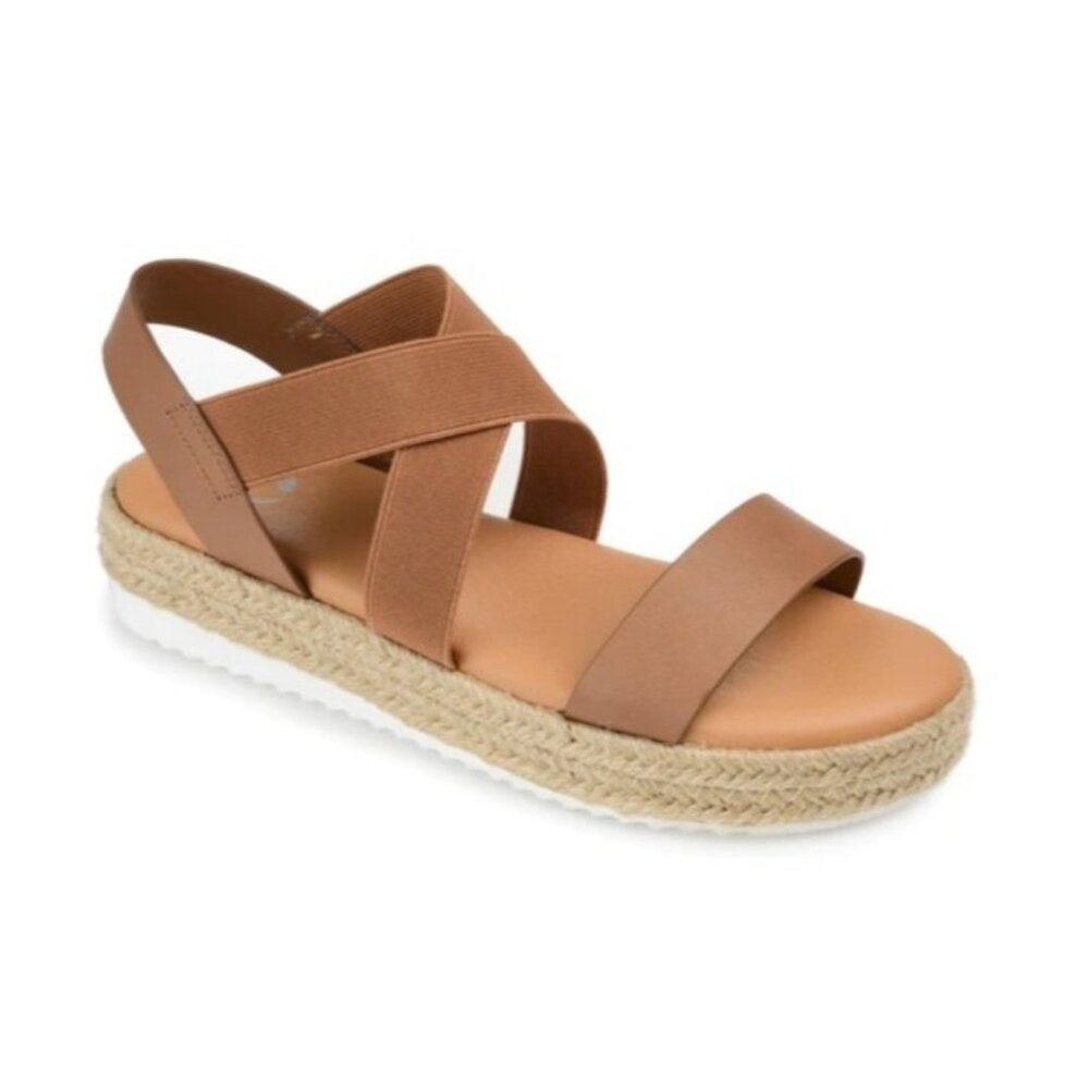 NEW Journee Collection Women's Tan Caroline Strappy Sandals Sz 11 NWOB MSRP $50